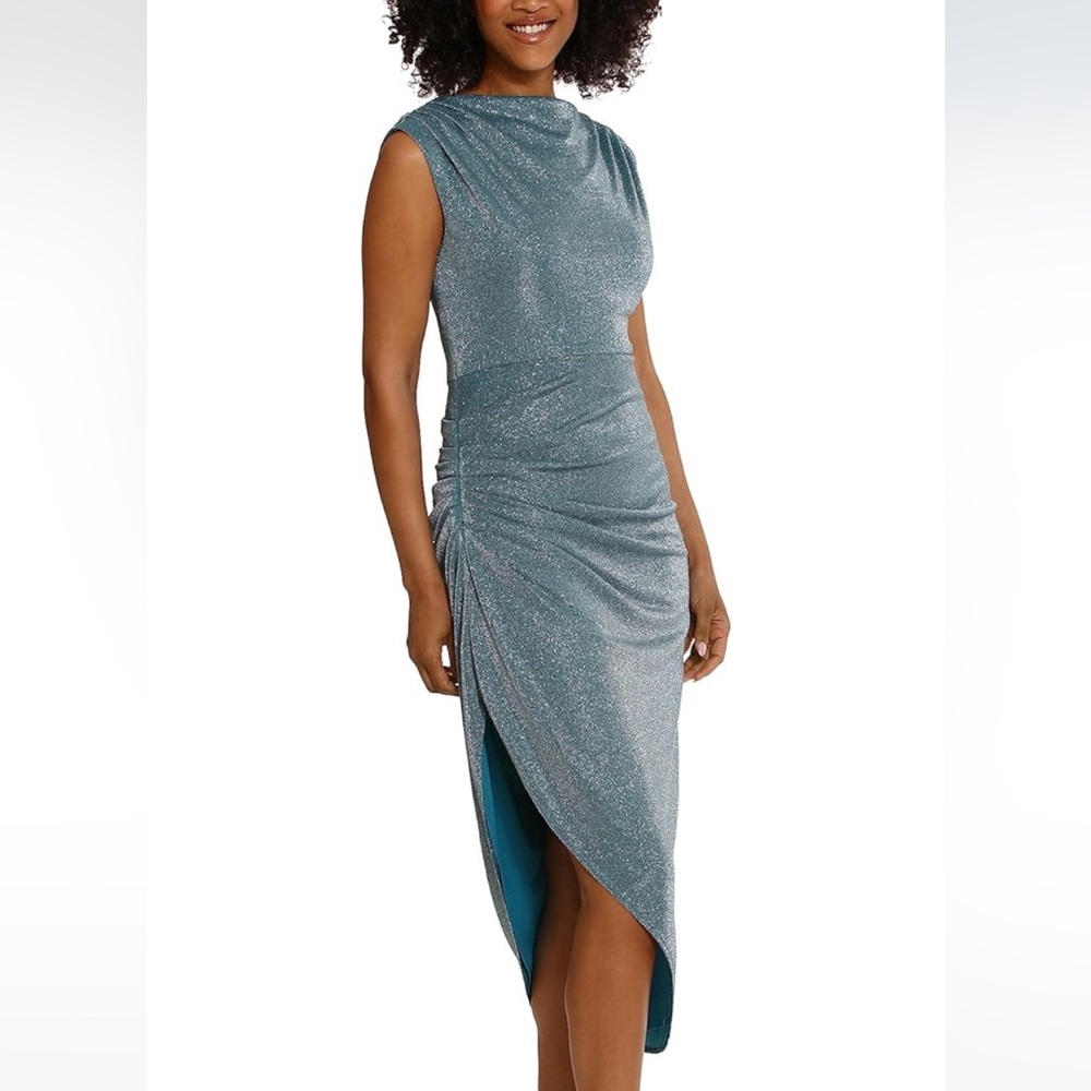 Maggy London Foil Glitter Shimmer Metallic Dress
